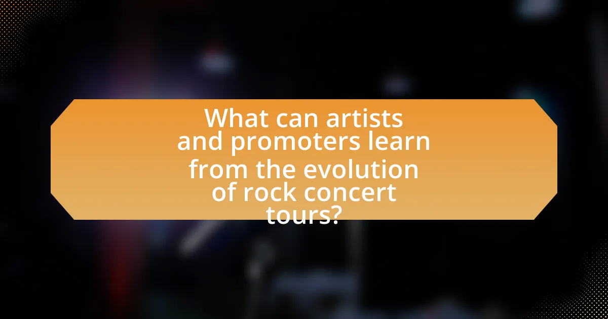 What can artists and promoters learn from the evolution of rock concert tours?